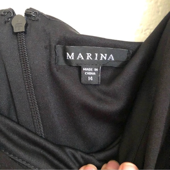 NEW Marina Off the Shoulder Shift Dress Black 14 - Picture 5 of 6